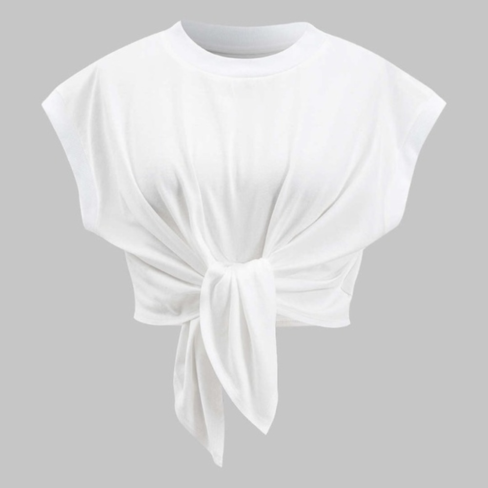 Micas Plus Size Ruched Tie Front Short Sleeve T-Shirt size XS LP-20